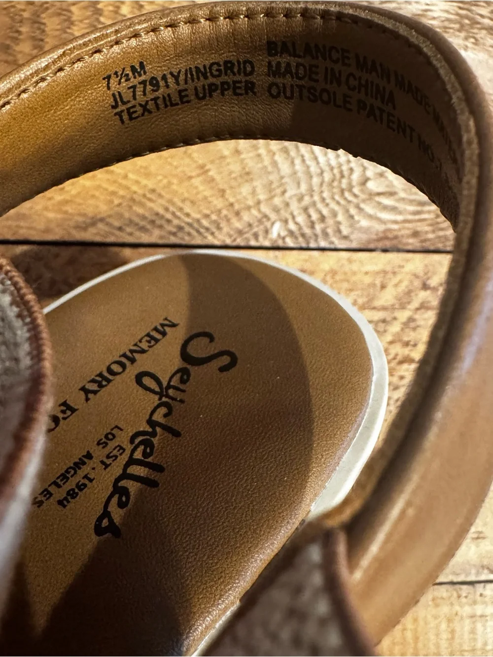 Seychelles Beige Fabric and Brown Platform Sandals